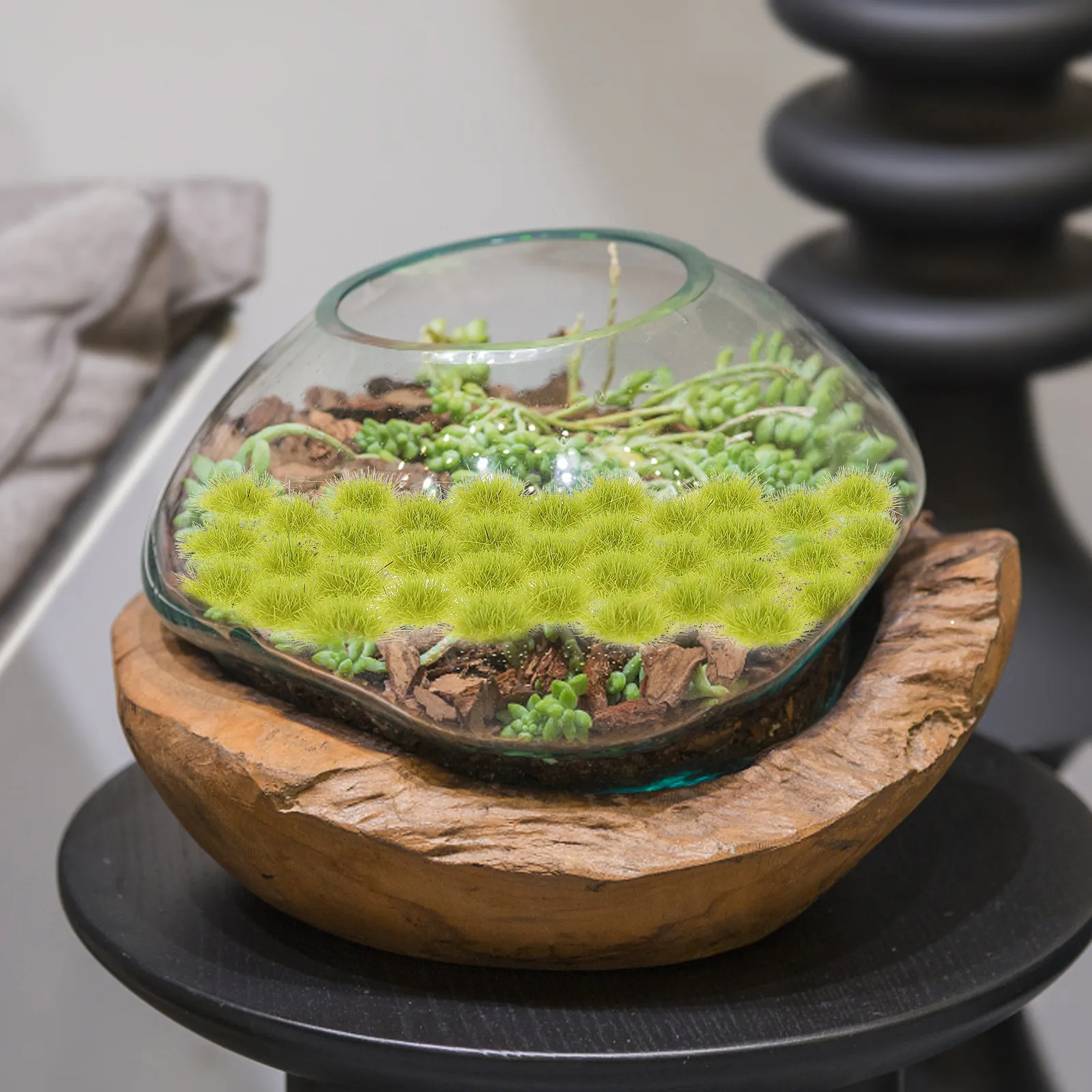 

Boxed Simulation Grass Cluster Faux Garden Decor Miniature Landscape DIY Sand Table Supplies Artificial Resin Grass Cluster