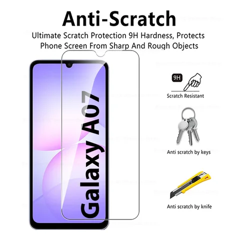 3 шт. стеклянный чехол для Samsung Galaxy A07 4G, закаленное защитное стекло для Samsung A07 A 07 07A, защитная пленка для экрана