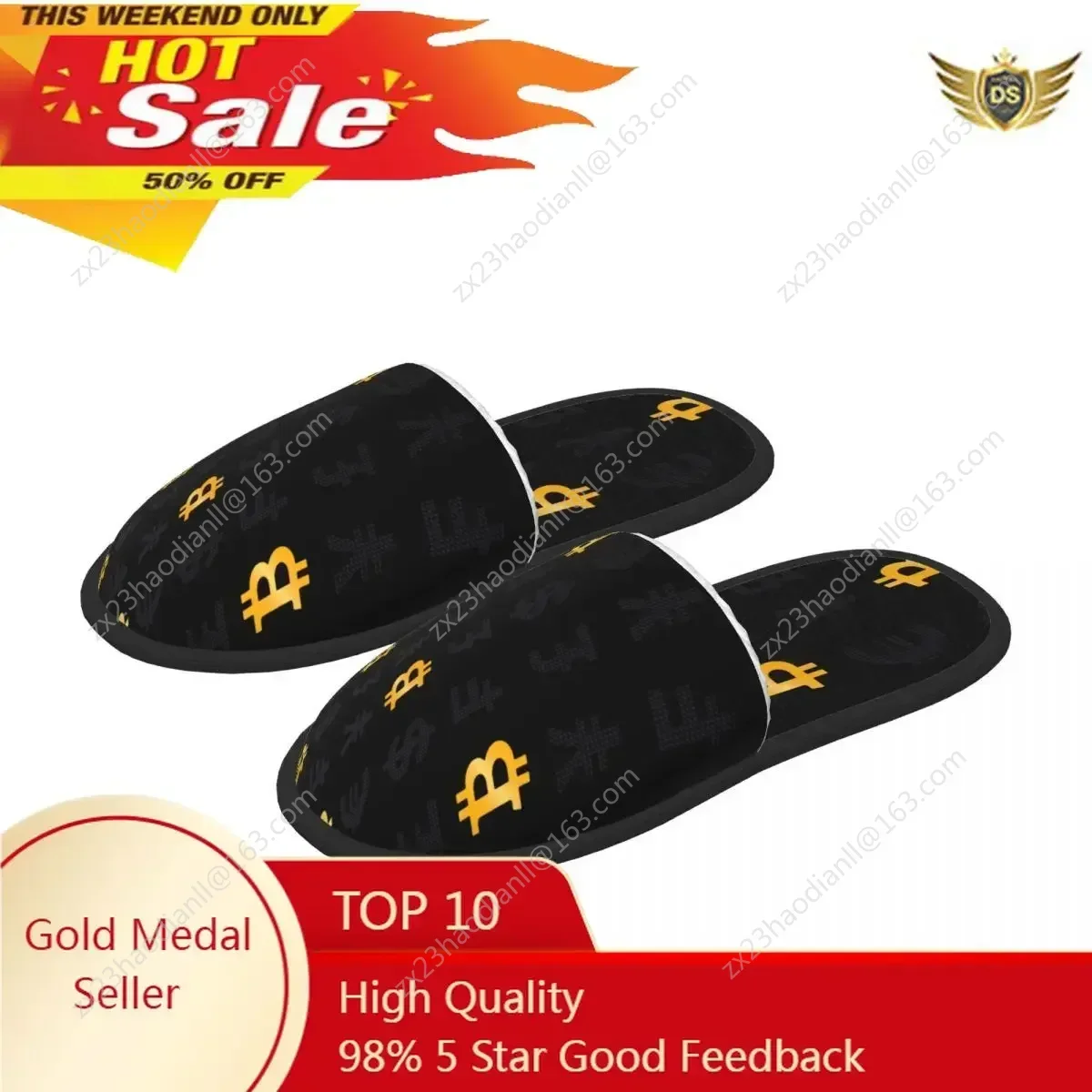 Indoor Vintage Bitcoin Logo Patn Yello Warm Slippers Winter Home Plush Slippers Fashion Home Soft Fluffy Slippers