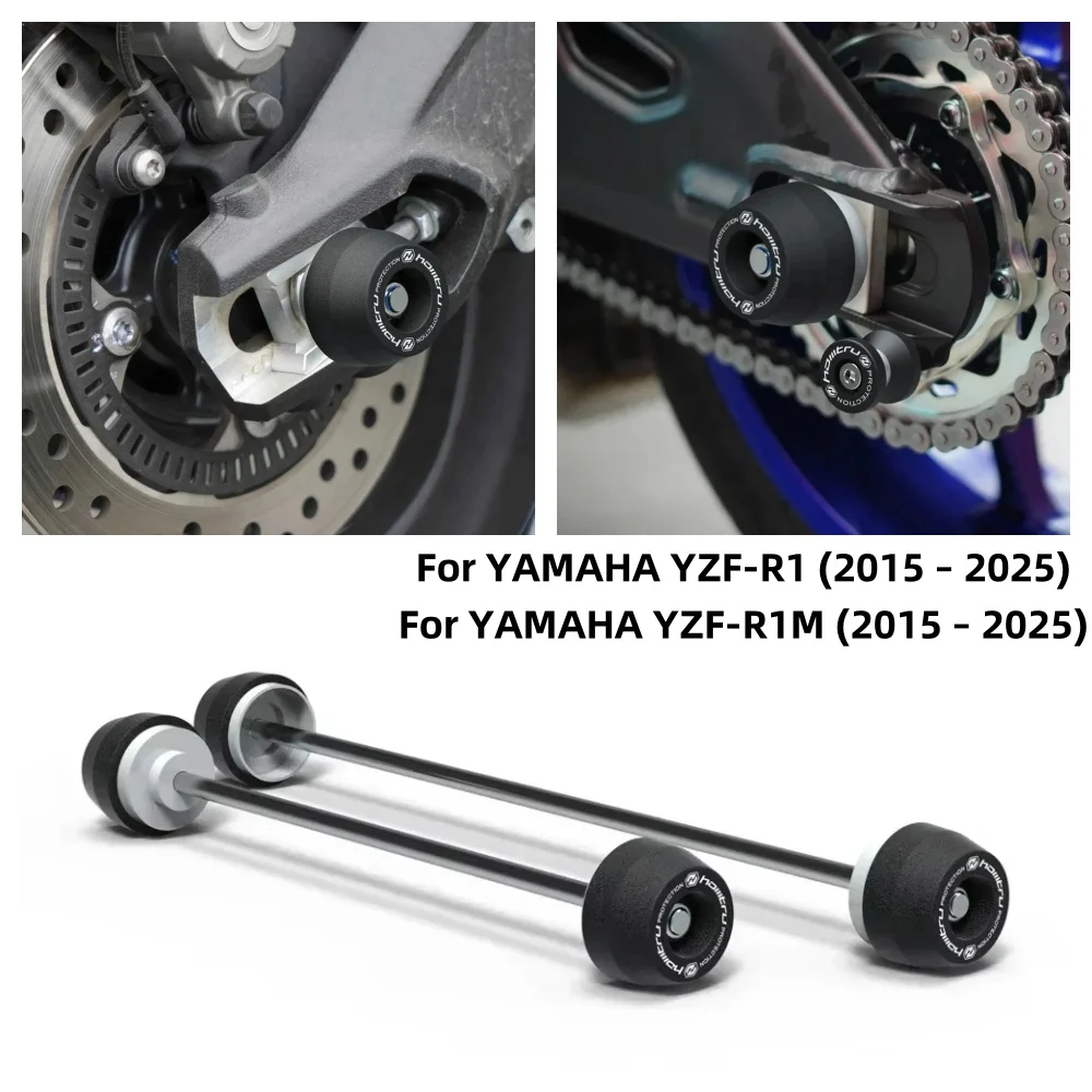 

For Yamaha YZF-R1 2015-2025 YZF-R1M 2015-2025 Motorcycle Rear Front Axle Fork Crash Slider R1 R1M Motorcycle Wheel Protector