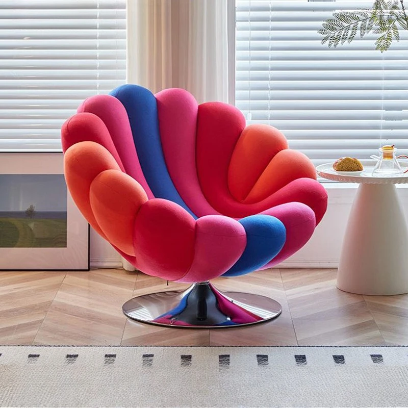 

Internet celebrity designer swivel single sofa chair creative light luxury fabric living room balcony leisure