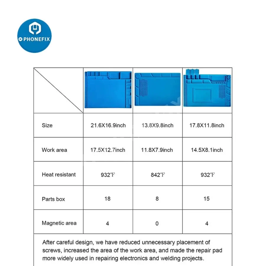 Imagem -06 - Esteira de Solda de Silicone com Isolamento Térmico Magnético Plataforma de Mesa para Estação de Solda Bga Ferro de Solda Telefone e Reparação pc S180