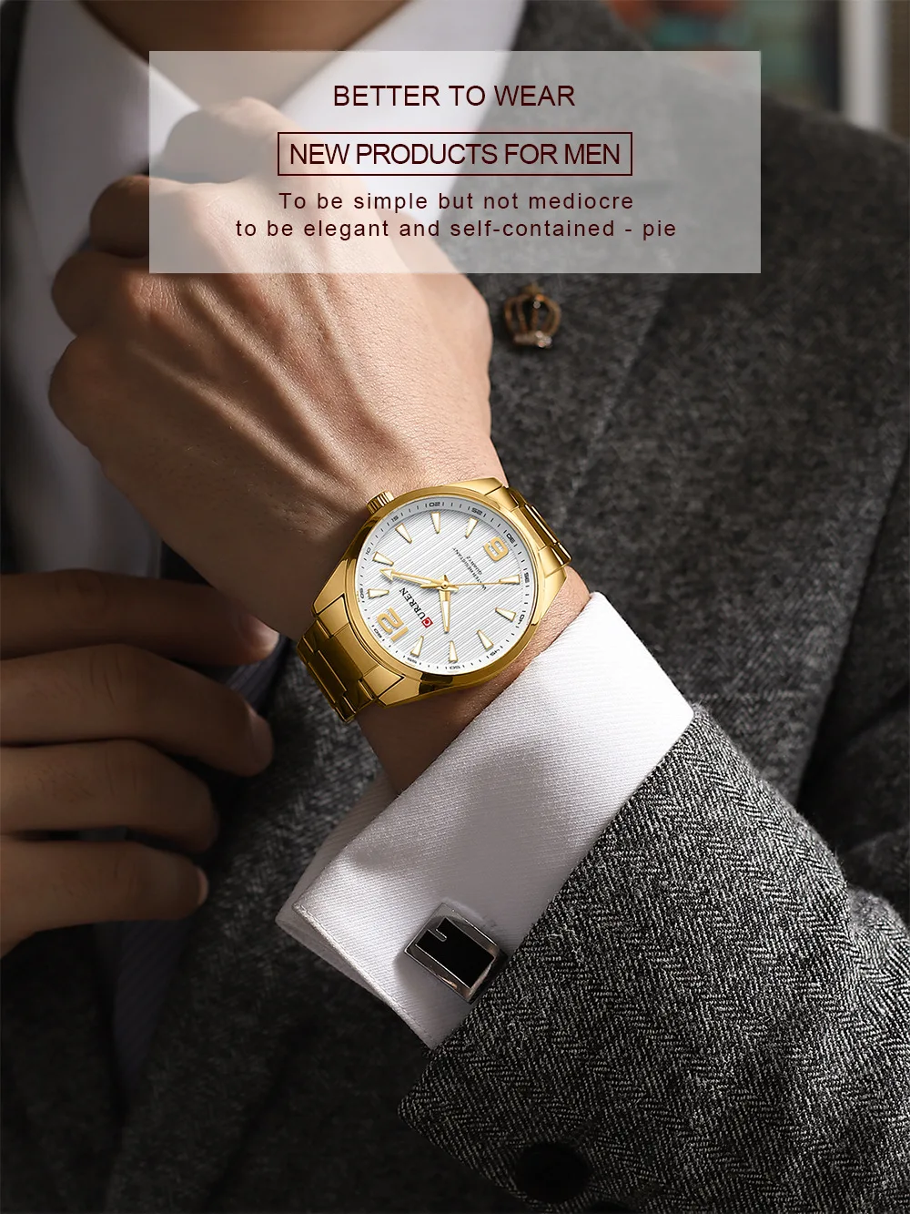 CURREN 8434 Modemarke Herrenuhr Wasserdicht Nachtlicht Elegante Business-Uhr mit Edelstahlarmband Geschenk für Männer Reloj Hombre – Detail 3