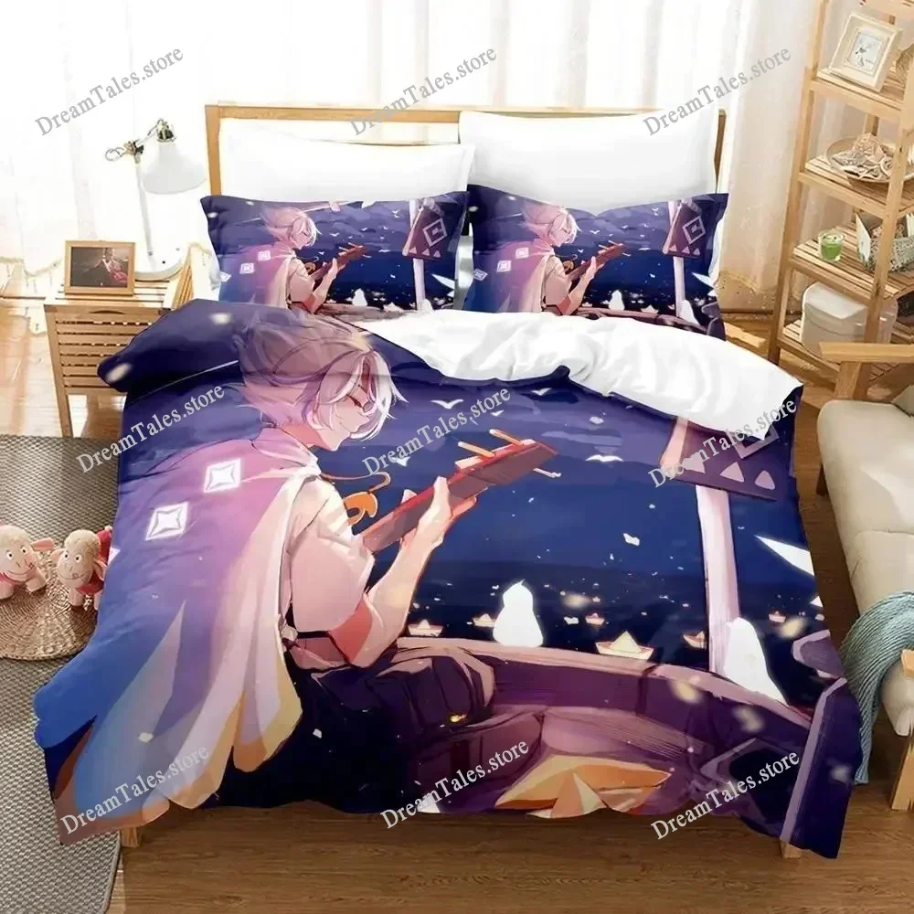 

SkyChildren of The Light Game Bedding Set Boys Girls Twin Queen Size Duvet Cover Pillowcase Bed Kids Adult Home Textileextile