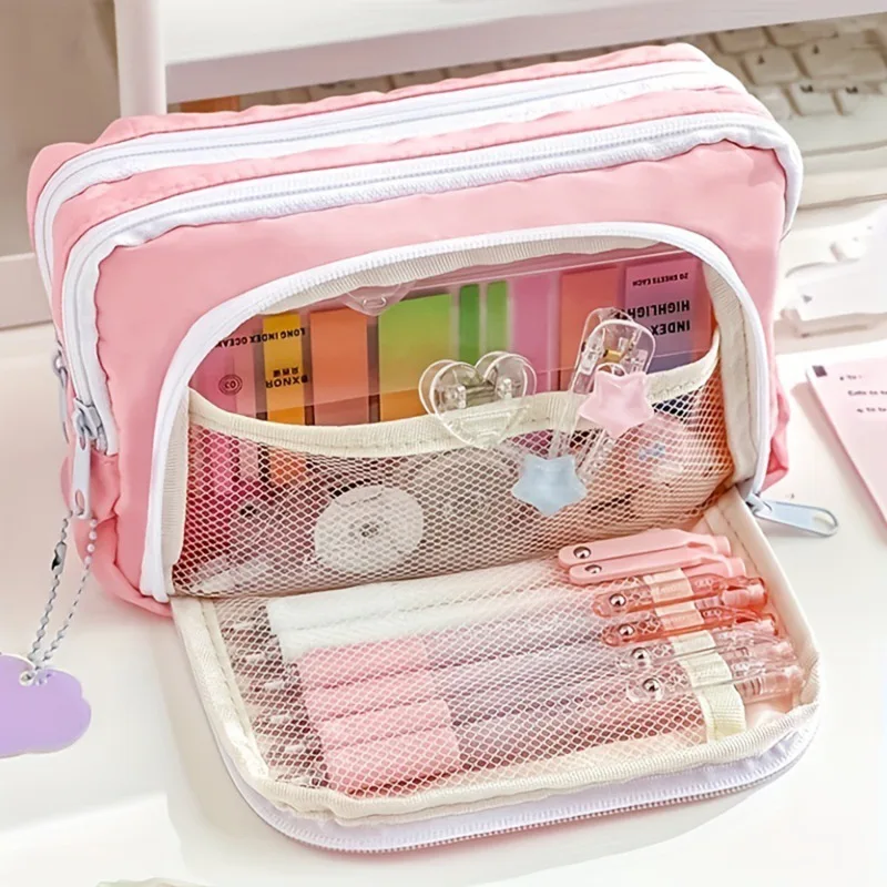 

Large Capacity Bags For Make Up Brush Cosmetic Bags Portable Pencil Case Gift For Office School Girl Boy Office Storage Supplies