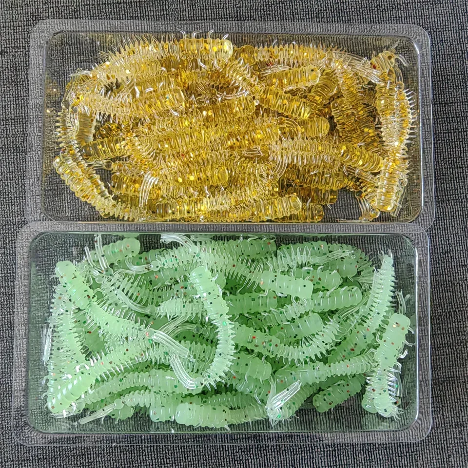 MUKUN 50PCS Mini Ajing Weiche Angeln Köder 0,45g/45mm Künstliche Swimbait Jig Wobbler Bass Köder angelgerät Weichen Köder – Detail 11