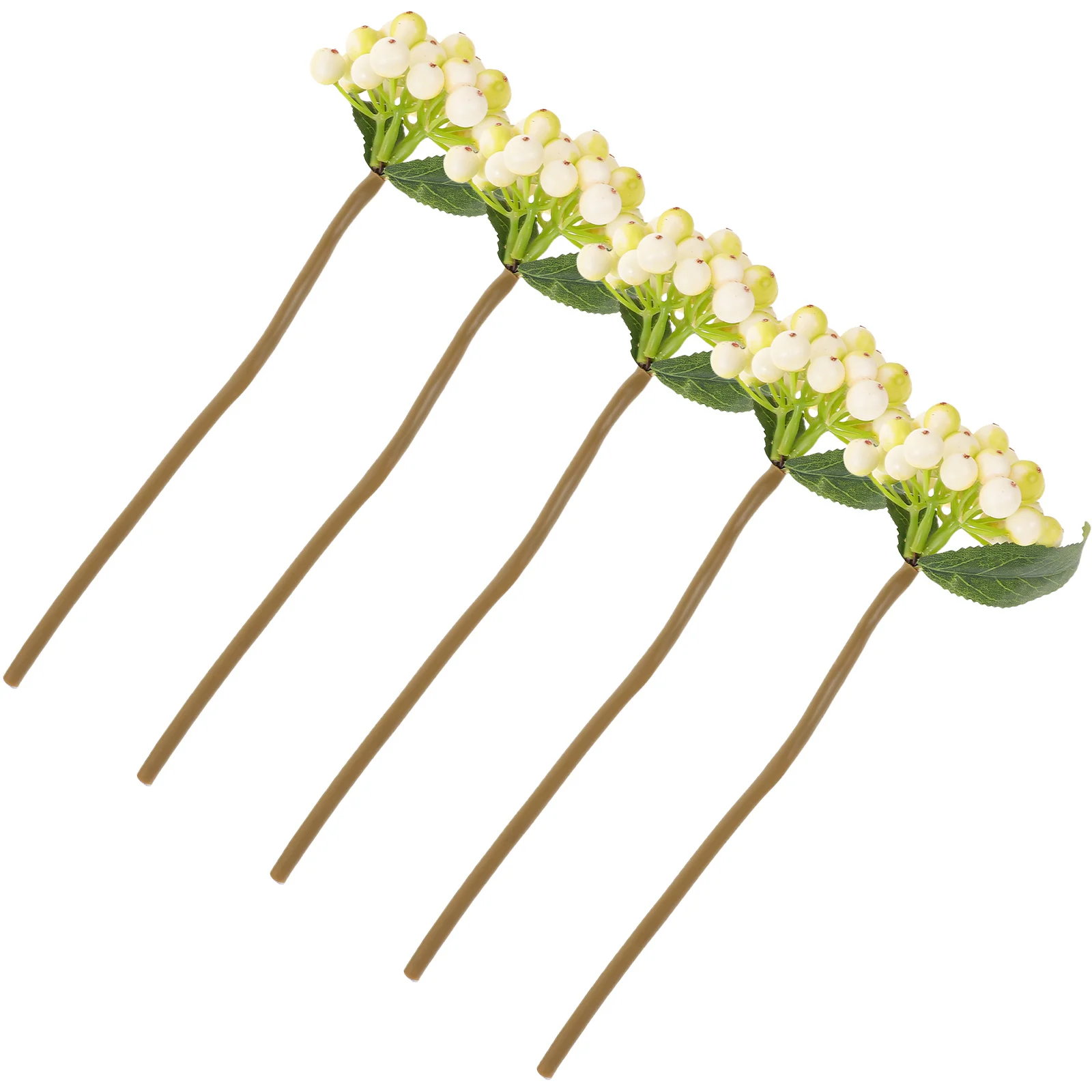 

5pcs Artificial Stem Fake Stems Simulation Berry Picks For Christmas Decoration Xmas Party Vase Decor Faux Berry Branches Flower