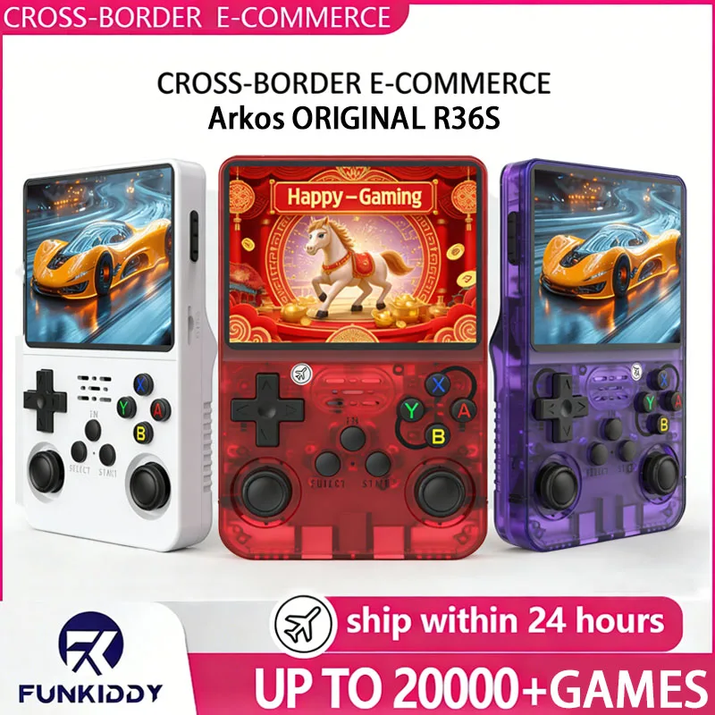 

FUNKIDDY New Year Game Partner R36S Games Console 3.5 inch Portable Retro Video Game Console 15000+ Games Handheld Player Gifts