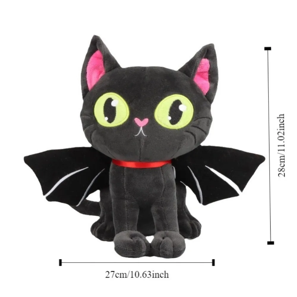 Peluche chauve-souris en position assise pour Halloween, animal en peluche, dessin animé, grands yeux, drôle