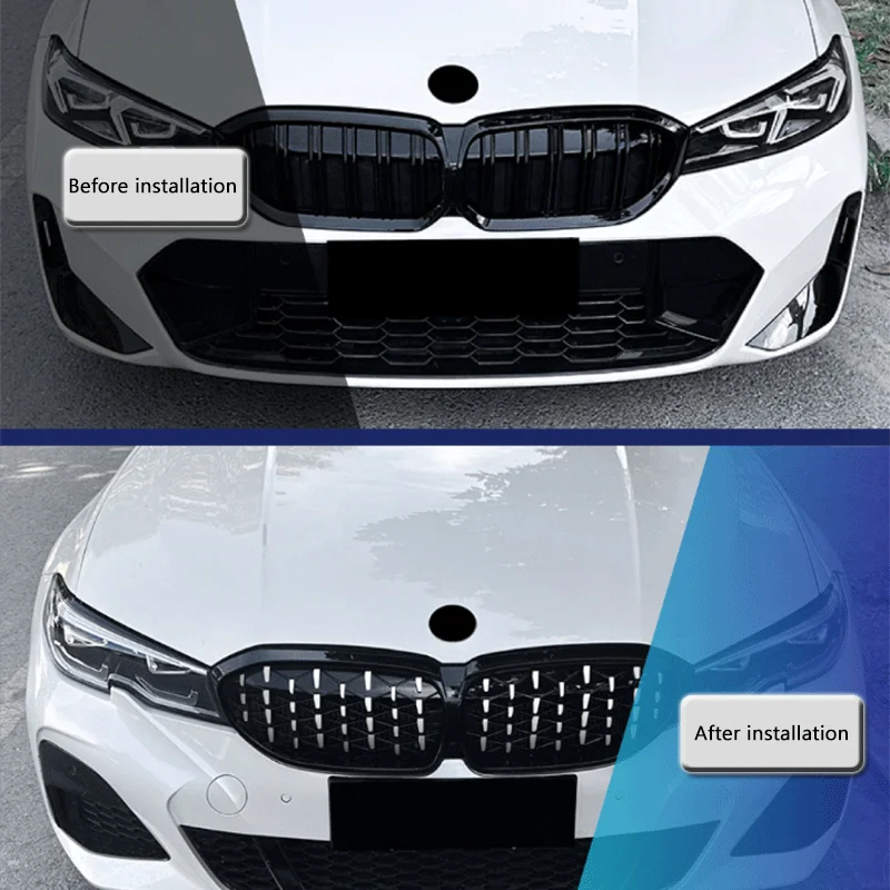 

Suitable for BMW 3 Series G20 G21 G28 2019-2022 Starry Sky Silver Black Flowing Light grille modification accessories