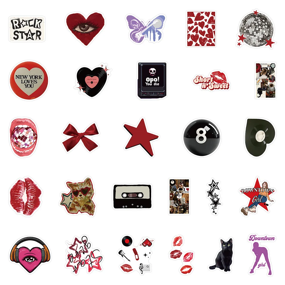 Autocollants Graffiti créatifs Y2K, 50 pièces, décalcomanies de dessin animé rétro, décoration de Style INS, cadeau pour fille, jouets pour enfants, ordinateur portable, guitare, voiture, vélo