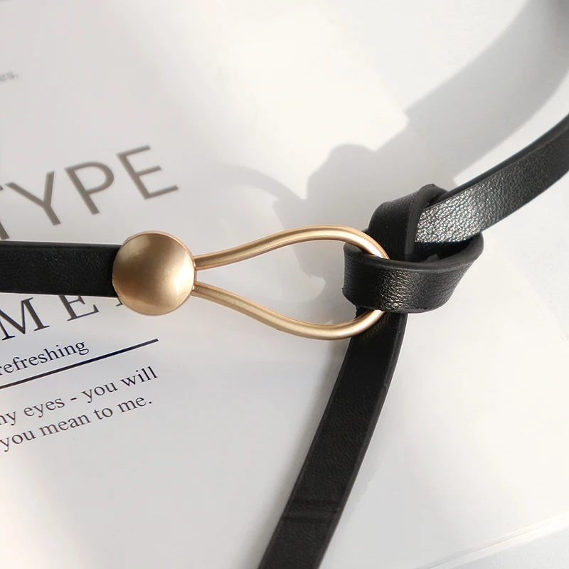 เข็มขัดหนังเส้นเล็กแบบใหม่สำหรับผู้หญิง เข็มขัดโบว์ลำลองสำหรับผู้หญิง เข็มขัดแบบห่วงผูกปมสำหรับตกแต่งชุดเดรส เสื้อโค้ท และเครื่องประดับเอว