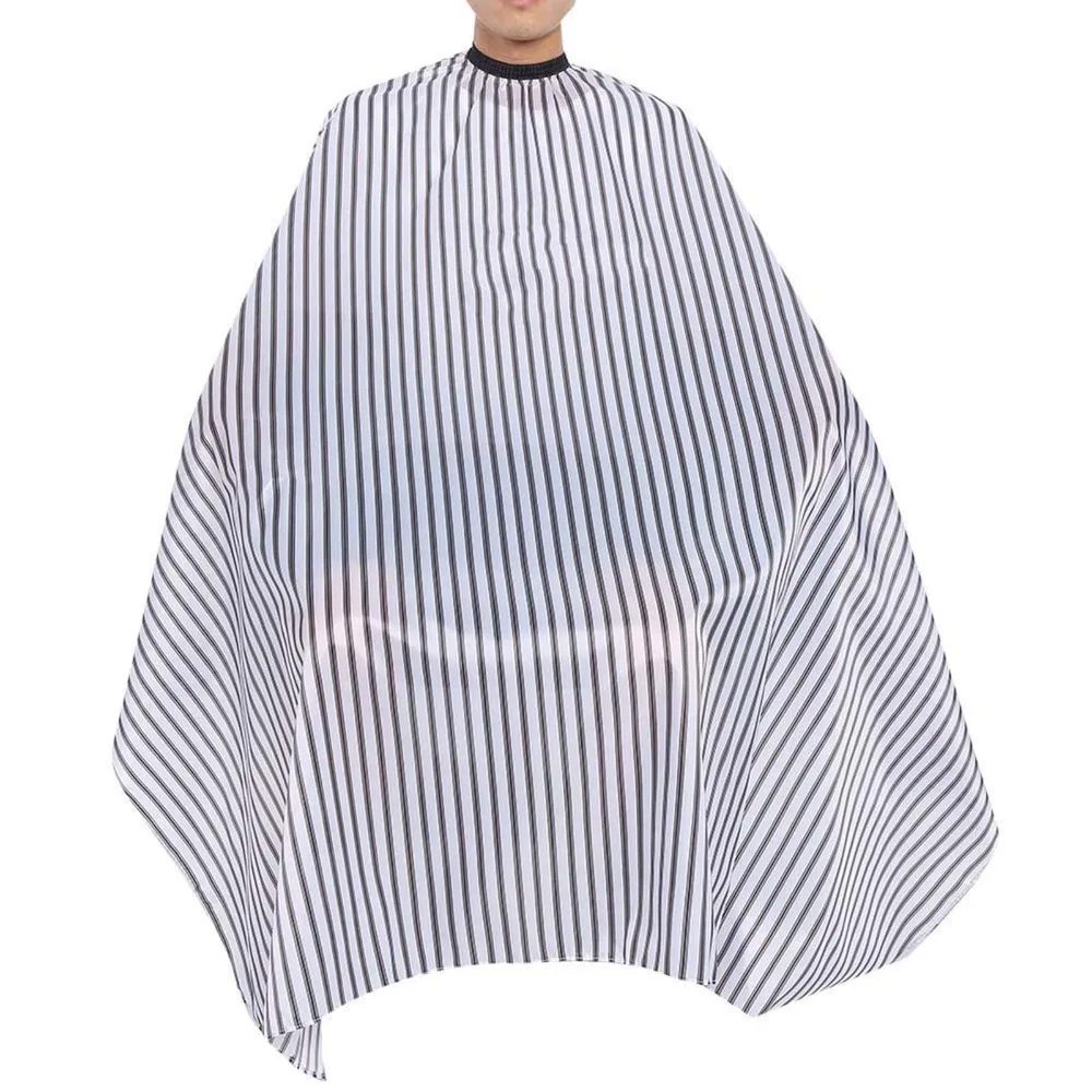 

Salon Use Waterproof Hair Cutting Cape Anti Static Stripe Design Barber Apron Nylon Material Hairdressing Gown For Hairdressers