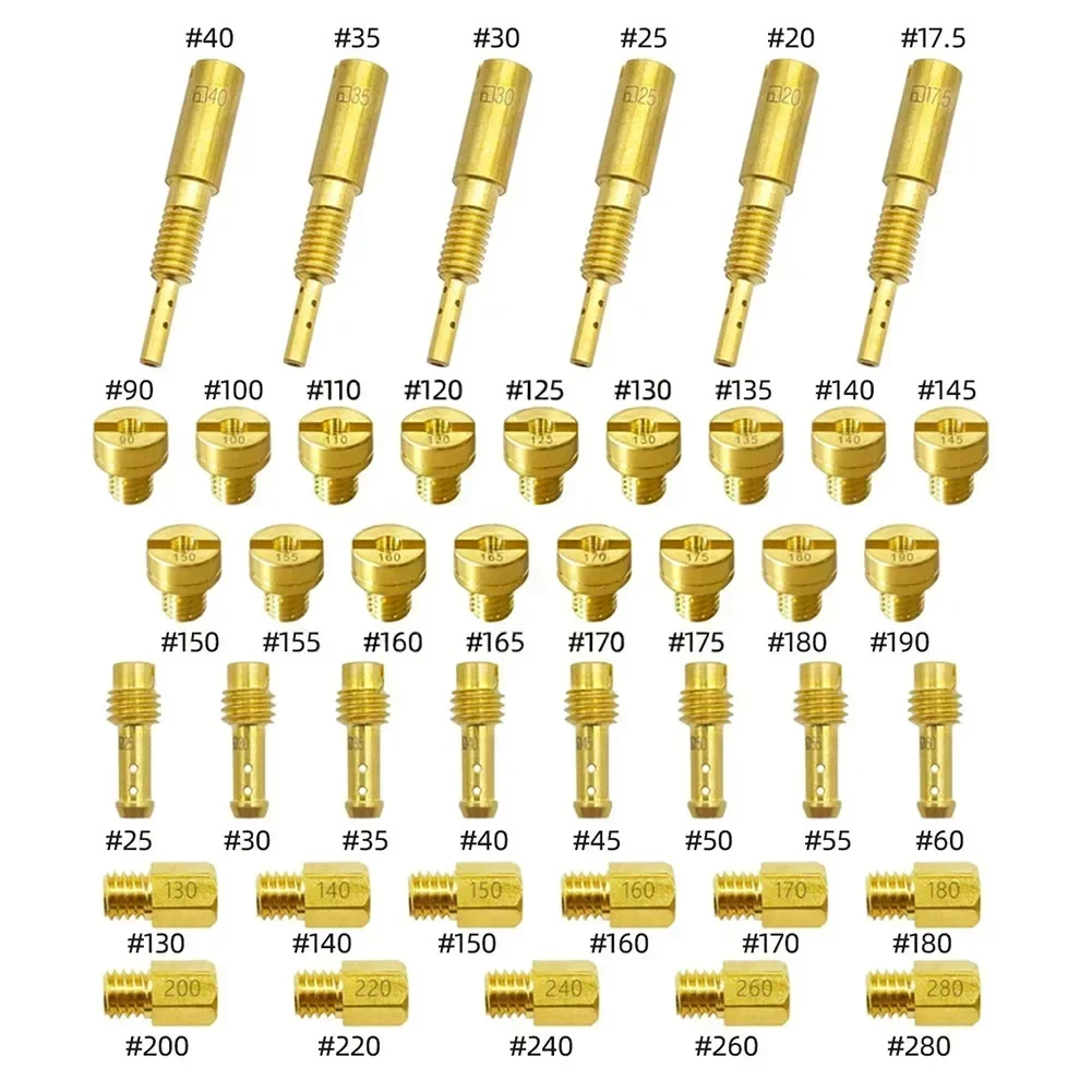 Carburetor Nozzle Jet Round Main Fuel Injector Nozzle Pilot Nozzle Kit For Mikuni TM33-8012 TM36-68 TM40-6 Garden Tool Parts