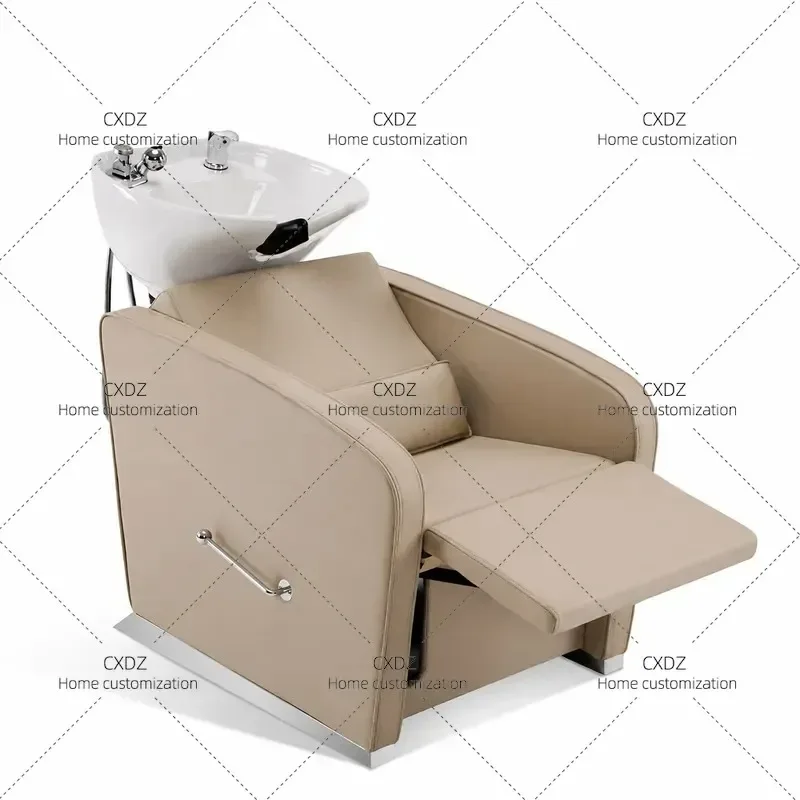 Semi Reclining Shampoo Bed for Barber Shop Hair Salon Simple Sitting Head Treatment Flush Bed Cross Border Special