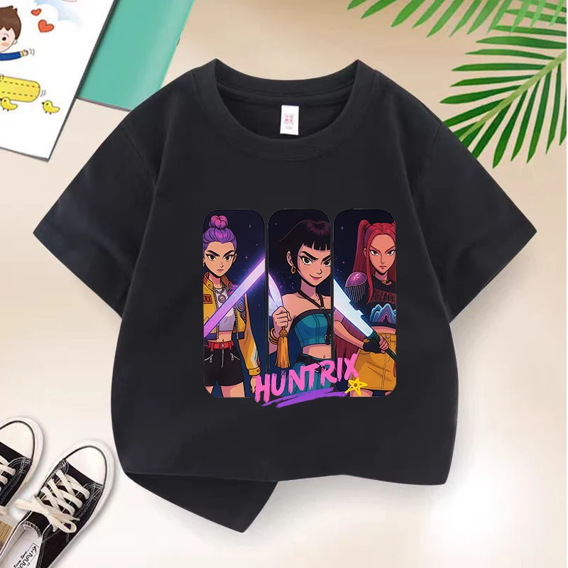 

2025 KidT-shirt K-Pop Demon Hunters The most popular andshort sleeve set in Europe and AmericaHandsome men and beautiful women