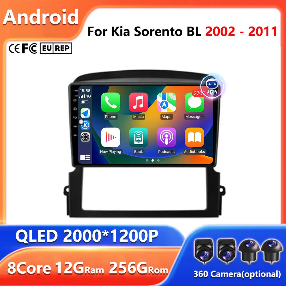 9 '' For Kia Sorento BL 2002 - 2011 Intelligence Android Car Multimedia Radio Video Player 4G WiFi GPS Bluetooth HD Touch Screen