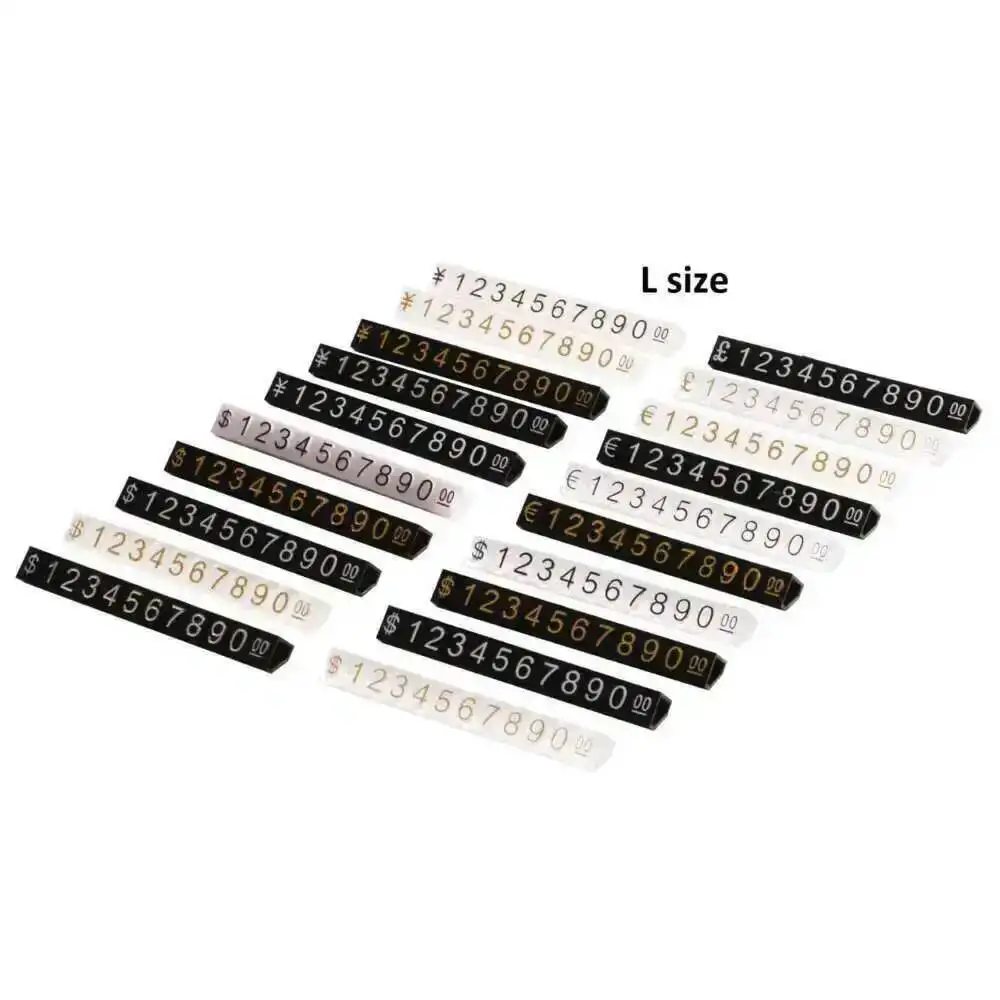 50pcs Combined Price Tag Kit Number Sign Digit Cubes Adjustable Stick For Clothes Phone Laptop