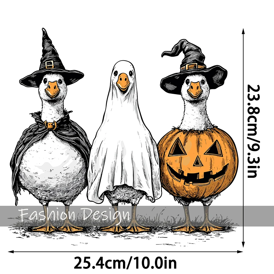 الرجعية هالوين بو شبح أوزة DIY بها بنفسك الحديد على نقل الحرارة ملصق مائي تي شيرت بلوزات المخدة حقيبة الملابس ديكور الحفلات