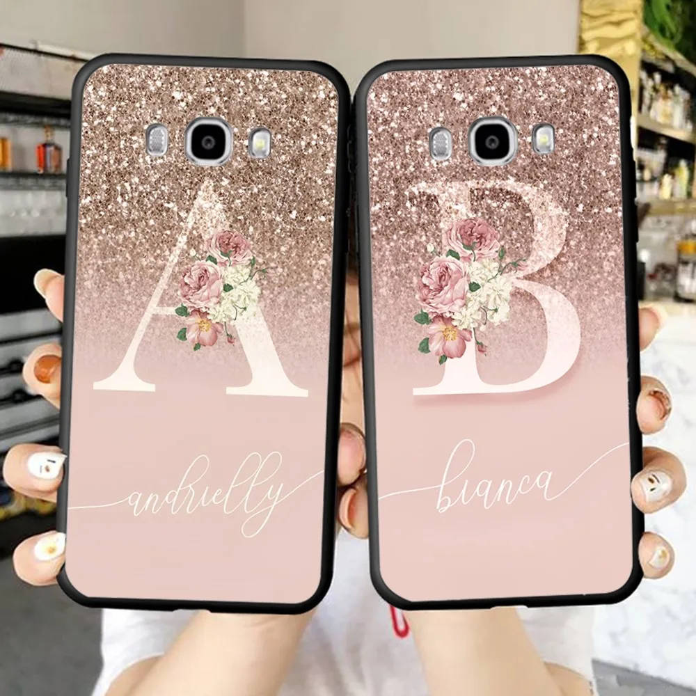 

Letter Pink Shiny M R Clear Phone Case For Samsung J 7 Plus 7core J7 Neo J6 Plus Prime J6 J4 J5 Mobile Cover