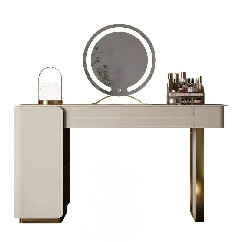 YJQ dresser storage cabinet integrated saddle leather bedroom modern simple light luxury rock slab dressing