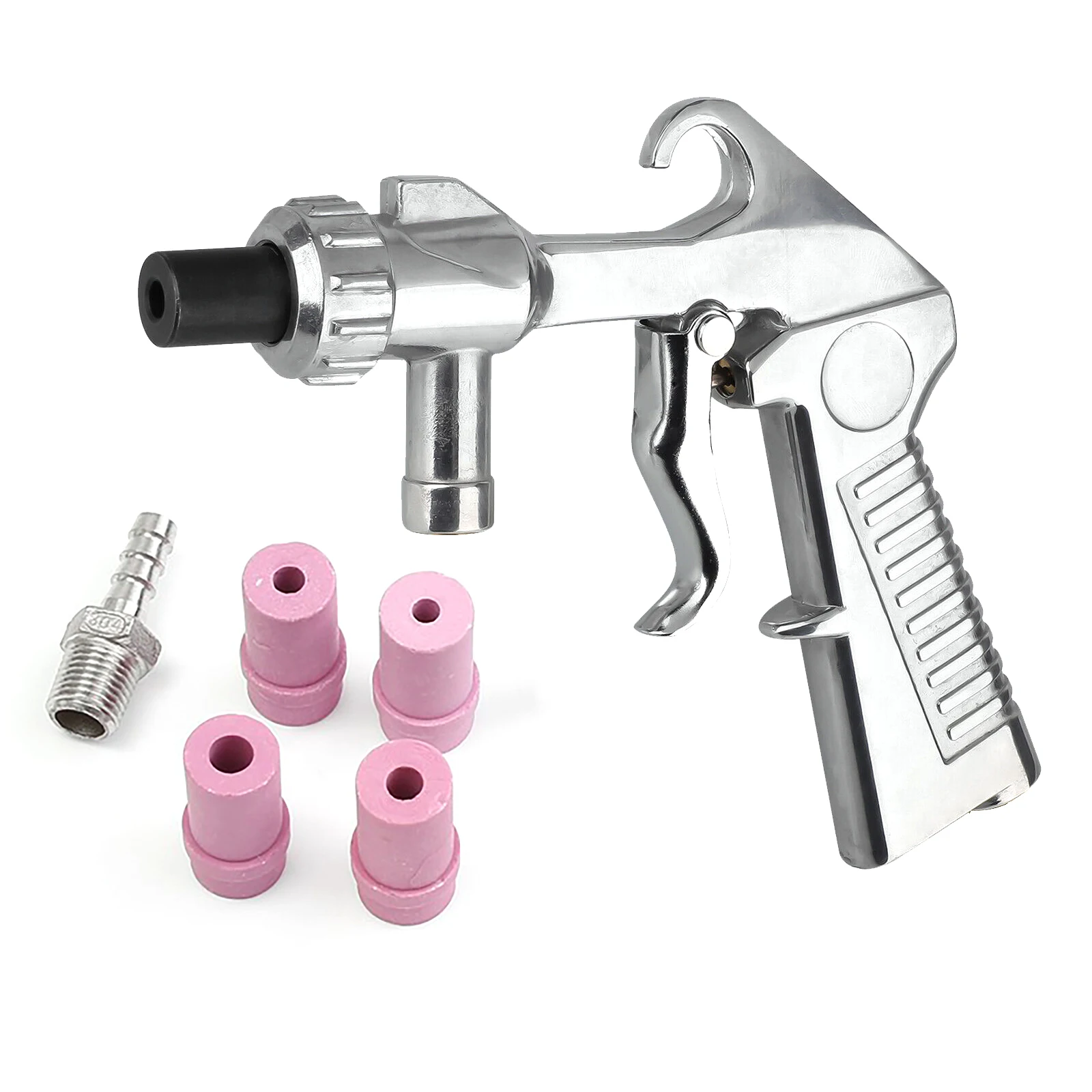 Sandblaster Feed Blast Gun Air Siphon Sand Blasting Abrasive Tool With 4Pcs Ceramic Nozzles Tips Kit Power Tools Paint Sprayer