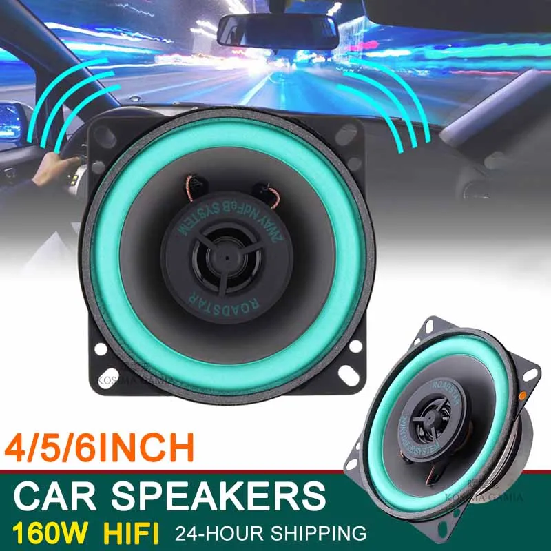 4/5/6 Inch Subwoofer Car Speakers 160W HiFi Coaxial Subwoofer Automotive Audio Music Full Range Frequency Car Stereo Speaker 