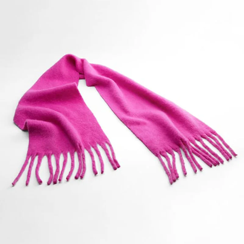 Japanese Korean Solid Scarf Winter Warm Cashmere Women Long Pashmina Foulard Female Scarves Lady Tassel Shawl Wraps