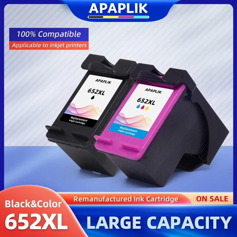 Apapapik-再生インクカートリッジ,HP 652xl,カラー,Deskjet 652 1115 2135 3635 3755 3835 3836 4535,プリンターで使用,4675