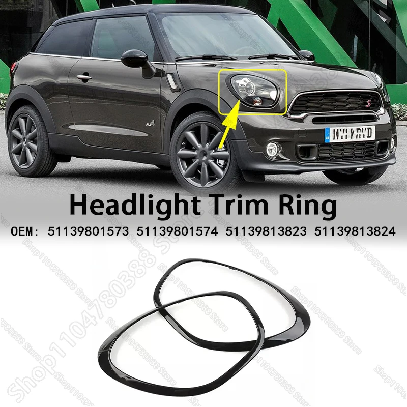 

Headlight Trim Ring Bezel For 2011-2016 R60 R61 BMW MINI Cooper Countryman Paceman 51139801573/574, 51139813823/824