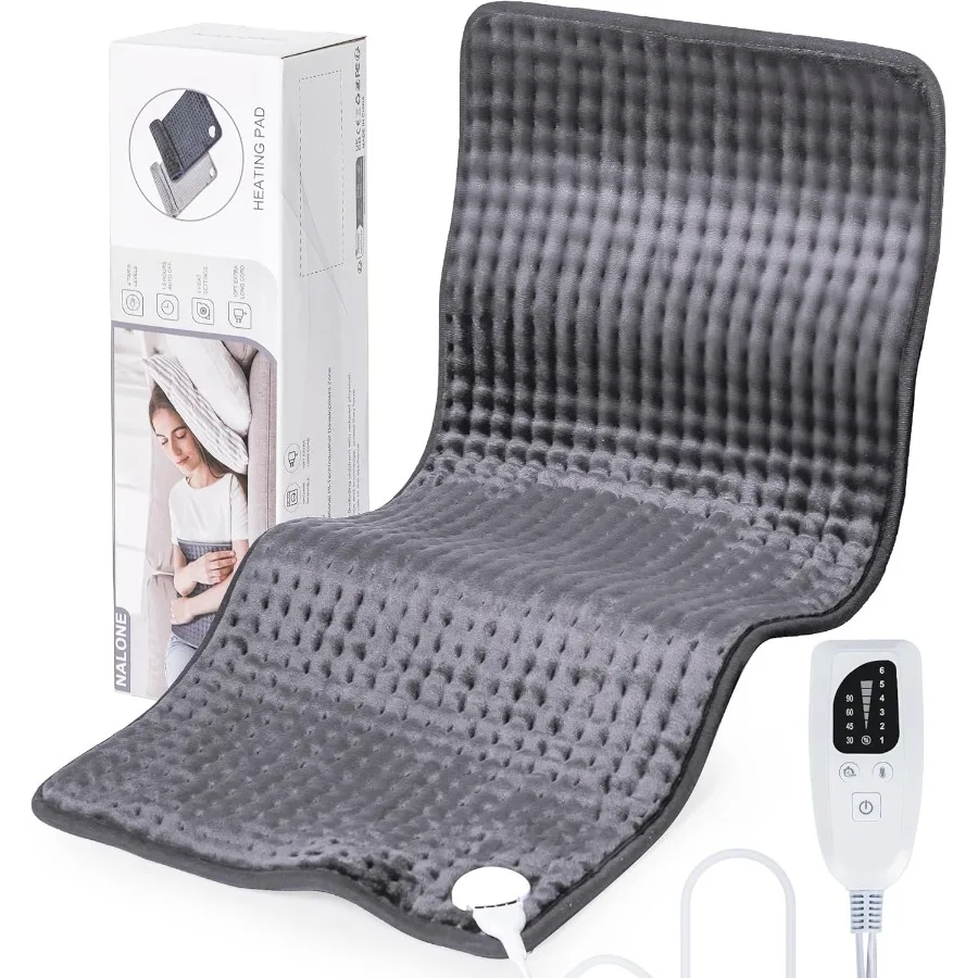 Almohadilla térmica de cuerpo completo NALONE para aliviar el dolor de espalda, almohadillas térmicas Extra grandes con cable de 10 pies para cuello, almohadilla calefactora eléctrica portátil XXXL