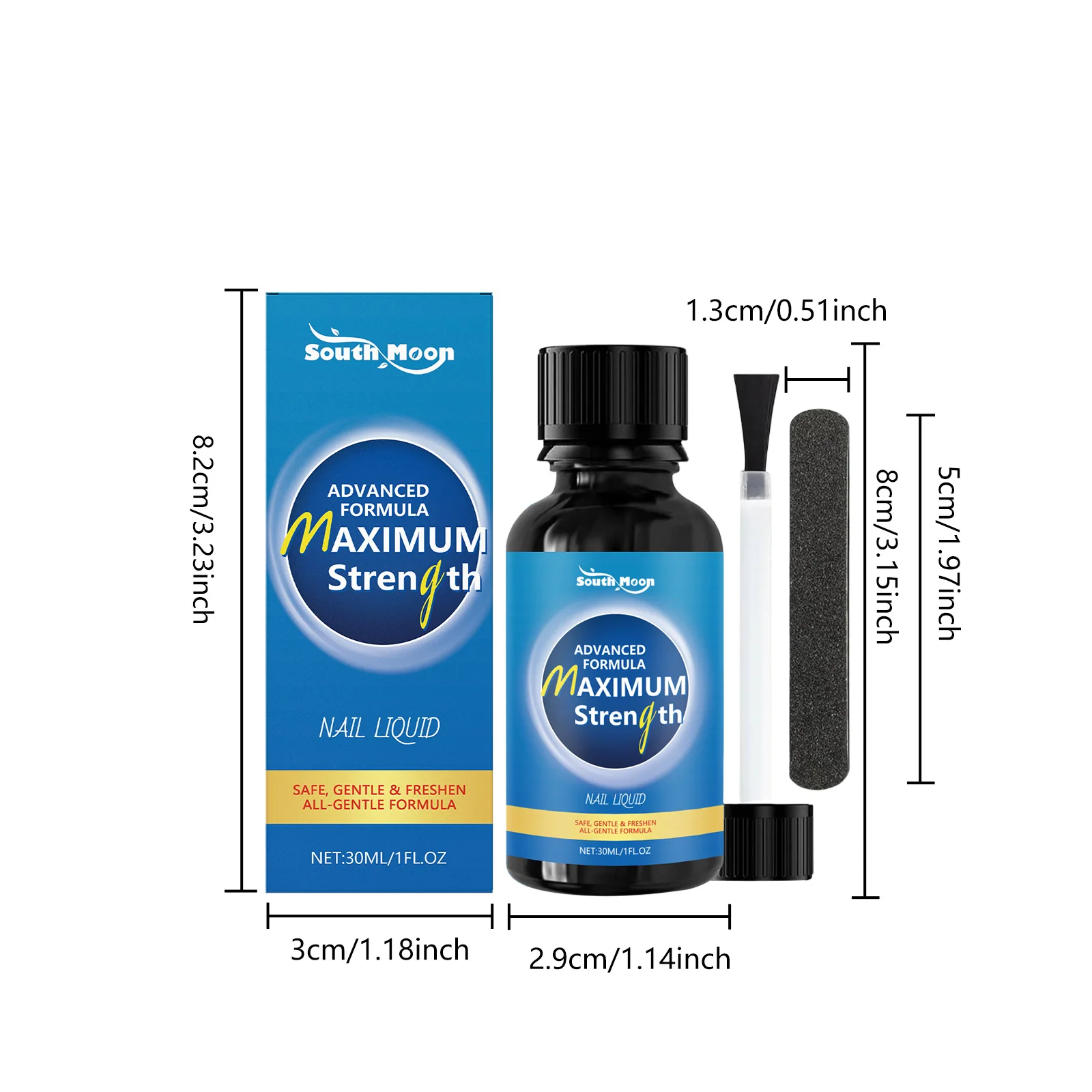 Traitement liquide pour ongles, réparation douce et sûre, nourrir et briller, huile essentielle, soin des ongles avec lime à ongles, 30ml