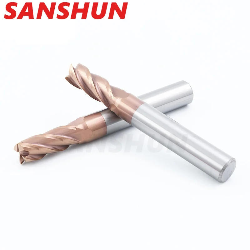 HRC55 Carbide Tungsten Steel Flat Bottom Milling Cutter CNC Maching Alloy Coating For Steel 4-Flute Milling Cutters Tools