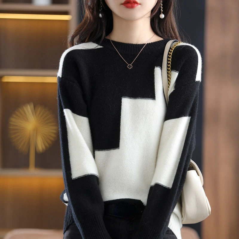 Autumn Crewneck Tops Jumper Korean Women\'s Sweater 2023 Trend Clothes Sweaters for Women Knitted Fashion Pullover