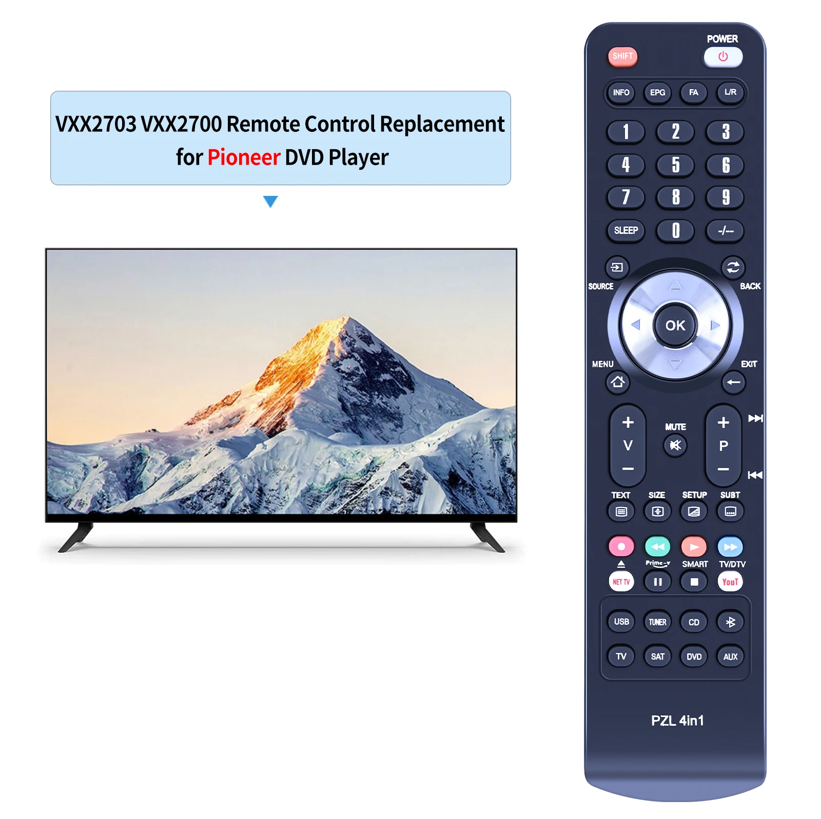 Remote control VXX2703 VXX2700 for Pioneer DV-353 DV-434 DV-444 DVL-909 DVL-919 VD535 Ultra Slim DVD CD Player