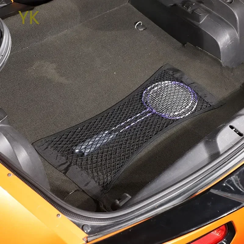 

Nylon Black Car Trunk Cargo Organizer Storage Elastic Mesh Bag Luggage Cargo Car Accessories For Chevrolet Corvette C7 2014-2019