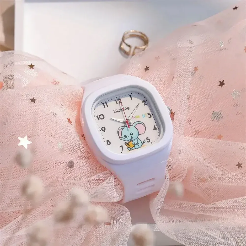 Cute Cartoon Silicone Flash Light Boys Girls Watches Square Strap Children\'s Watches Sports Digital Kids Watch Montre Femme Часы