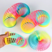 Rainbow Circle Fun Folding Toy Material Spring Coil Children's Creative Magic Party Party Funny Tool Colorful Elastic Pen Holder