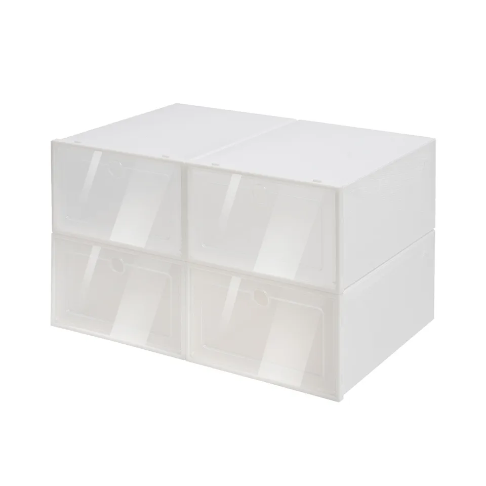 24 Pack Clear Stackable Shoe Storage Boxes