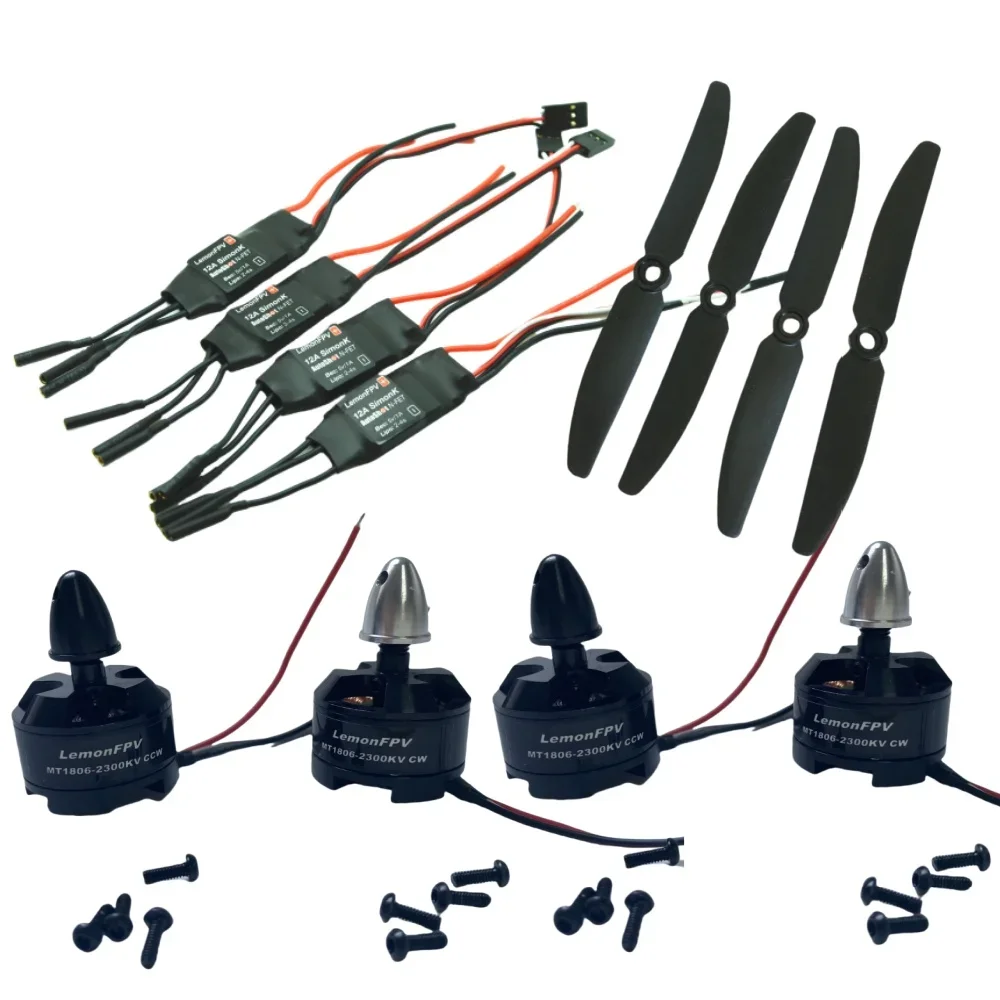 

4 шт. LemonFPV 2-3S 1806 2300KV бесщеточный двигатель 2-4S 12A ESC с 2 парами 5030 ABS пропеллера CW CW для MINI FPV Quadcopter Drone