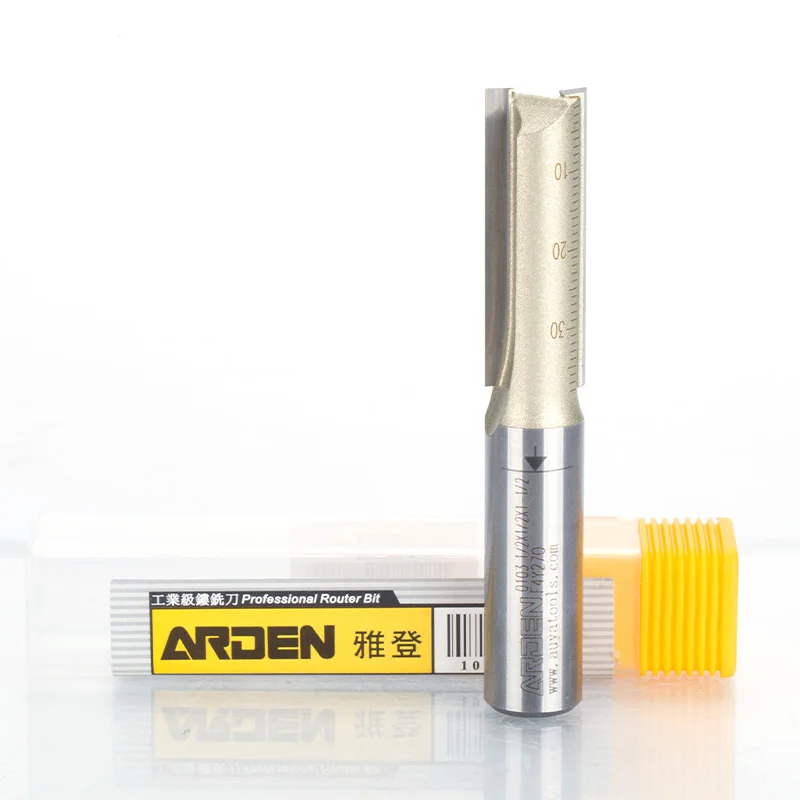 Arden Extended Blade 2 Flute Straight Router Bit 1/4 1/2 Inch Shank Arden Milling Cutter Carbide Slotted Cutting Trimming Wood