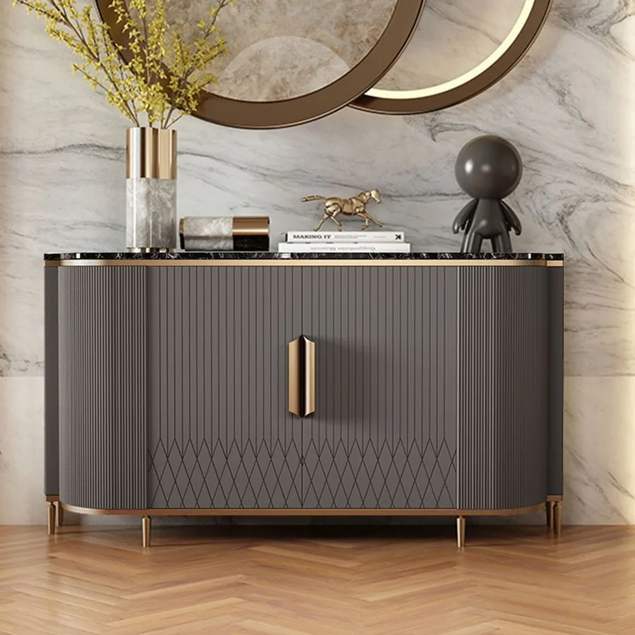 Italian light luxury door cabinet modern simple new American side cabinet living room partition decorative cabinet wall storage