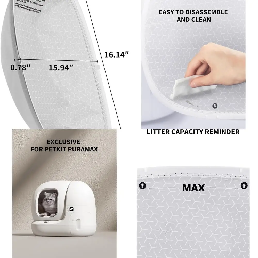

Replaced Cat Litter Pad for PuraMax Automatic Cat Litter Box, Waterproof Leakproof Replacement Litter Mat, Scratch Resistance, H