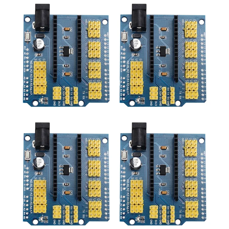 4-pack I/O-uitbreidingssensor schildmodule voor Arduino Nano V3.0 compatibel met UNO R3-pack van 4