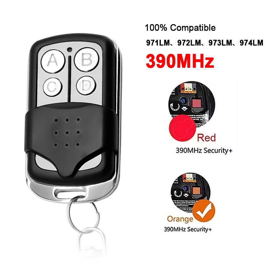 

Chamberlain LiftMaster 971LM 972LM 973LM 974LM Security+ 390MHz Red Orange Learn Button Garage Door Opener Remote Control