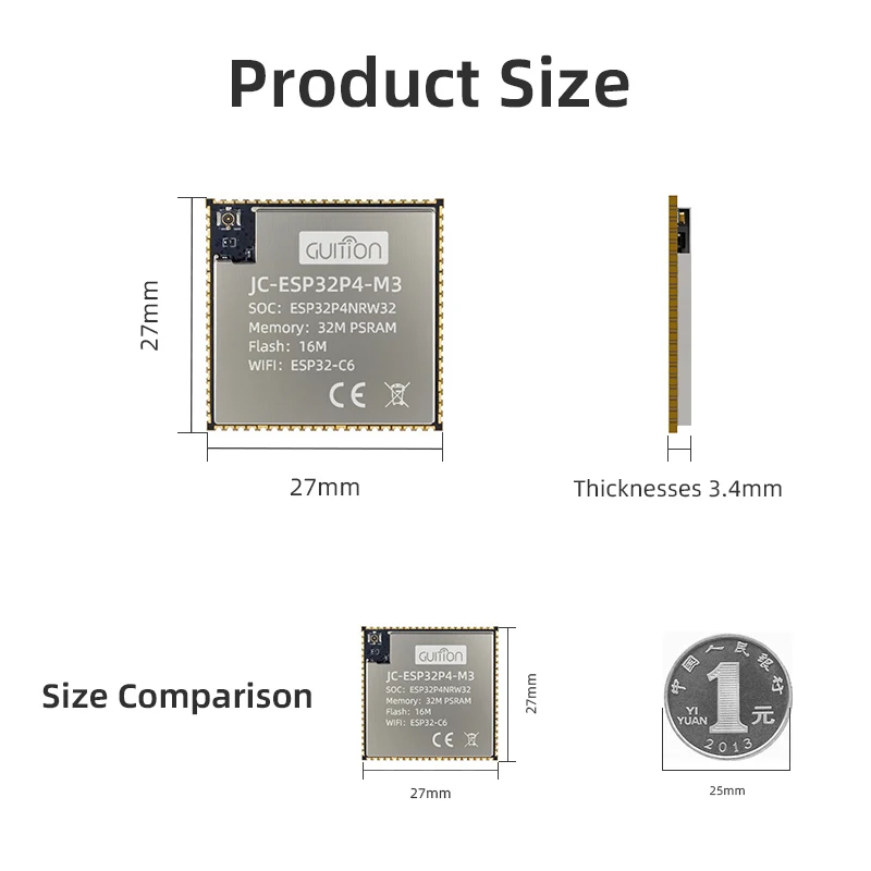 ESP32P4 + ESP32-C6 اللوحة الأساسية ESP32P4 الحد الأدنى لوحة النظام ESP32-P4