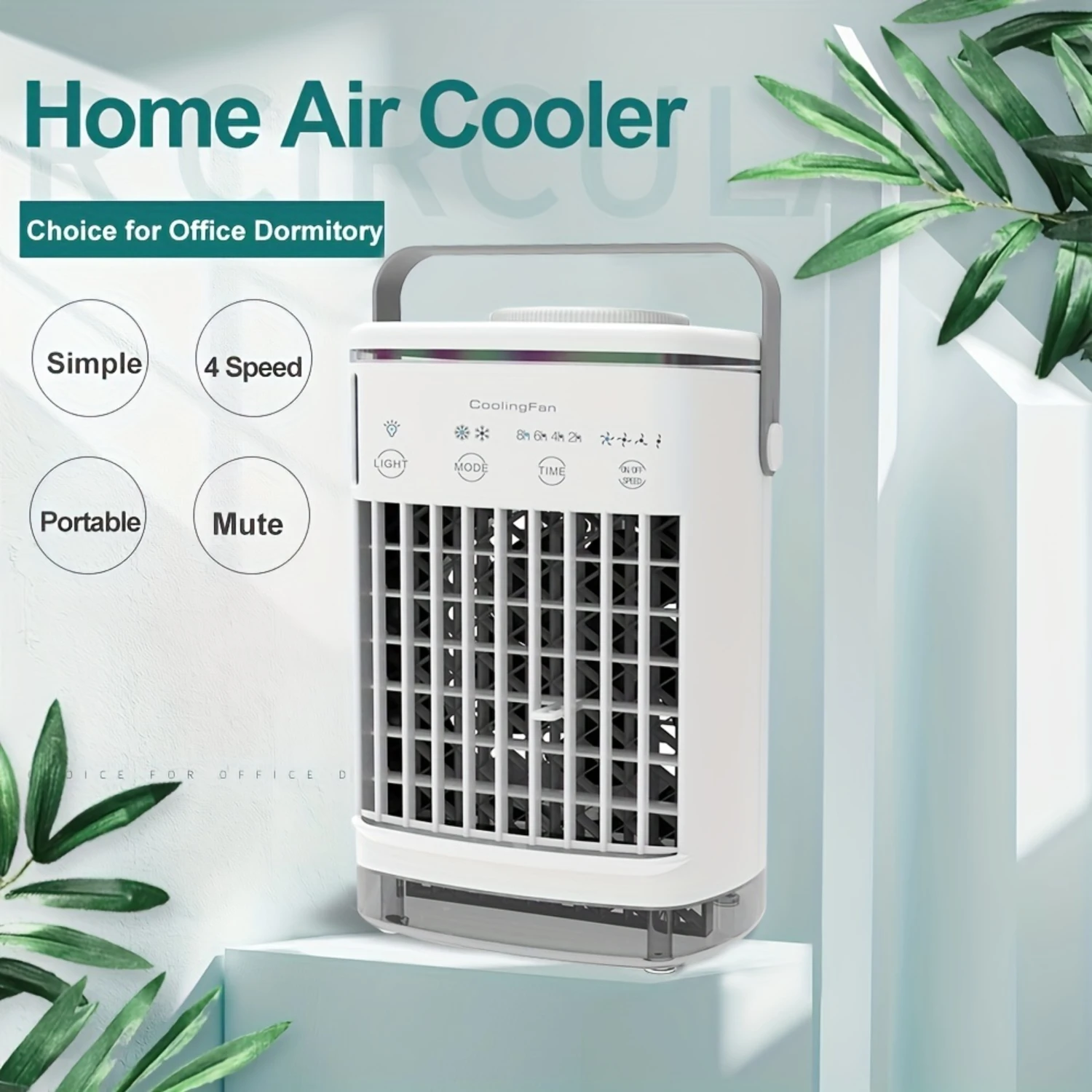 

1pc Mini Portable Air Conditioner With 4-Speed Cooling Fan And Humidifier - Perfect For Home And Office Use