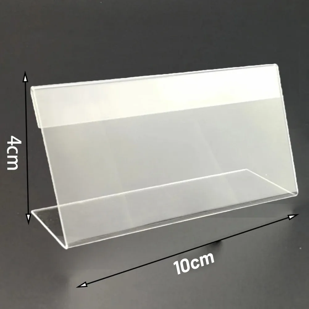 Acrylic Counter Label Label Stand Price Shop Sign Stand Transparent 10/15pcs 4*10cm Acrylic 4*10cm Acrylic 4*10cm
