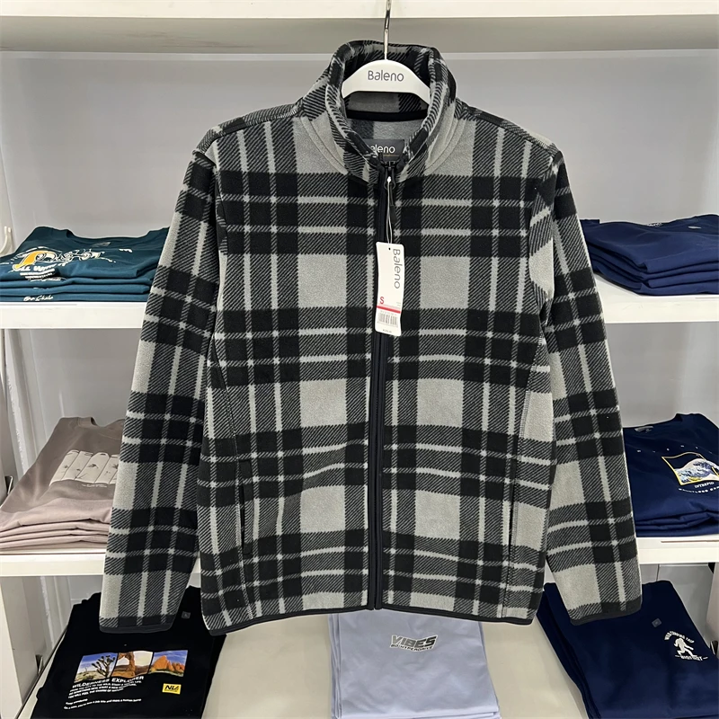 

Bal Men's Fce Lined Stand Collar Jaet Long Sve Autumn Winter Warmth Outerwear Zipper Closure Stand Fit Knitwear