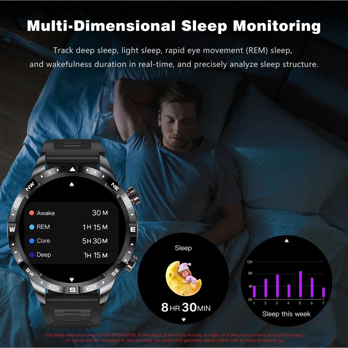Outdoors Smart Watch Men:1000 MAh Battery Bluetooth Calls Activity Tracking Notifications Health Monitoring Smartwatch 2026 NEW
